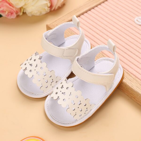 

Baby Girl Hollow Out Ankle Strap Sandals, White