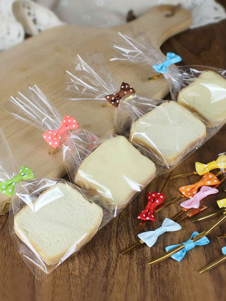 20pcs Baking Twist Tie Bowknot Cookies Candy Bags Twist Ties - Multicolor - View 1