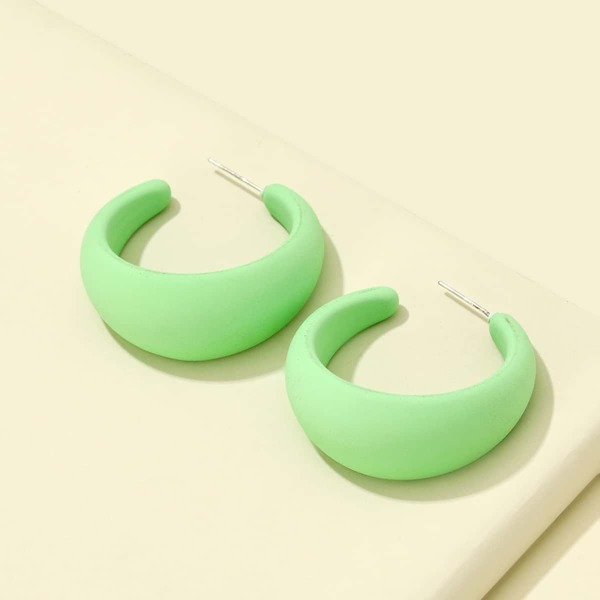 

Open Hoop Earrings, Mint green
