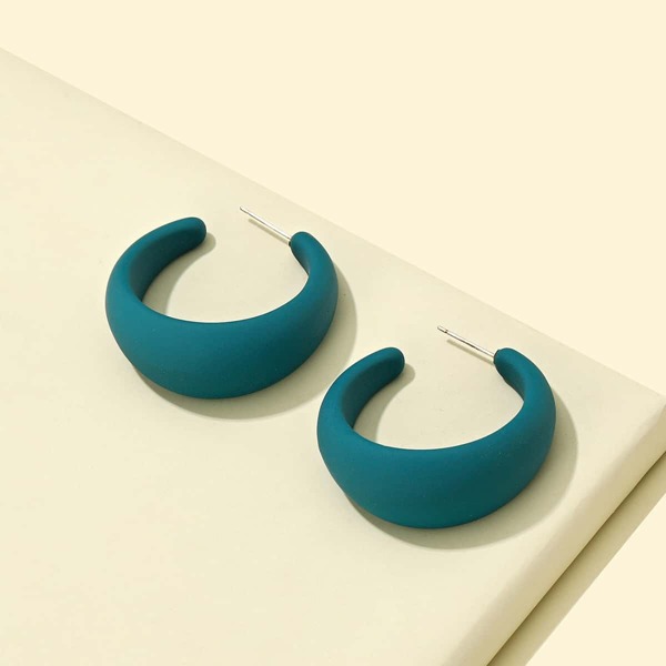 

Open Hoop Earrings, Dark green