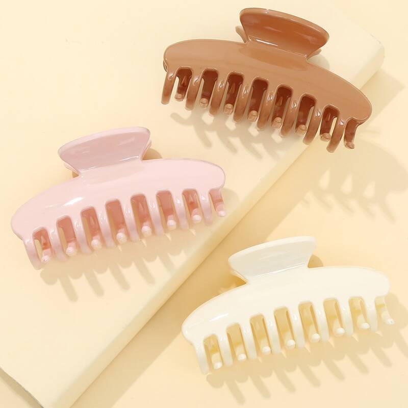

3pcs Large Hair Claw, Multicolor