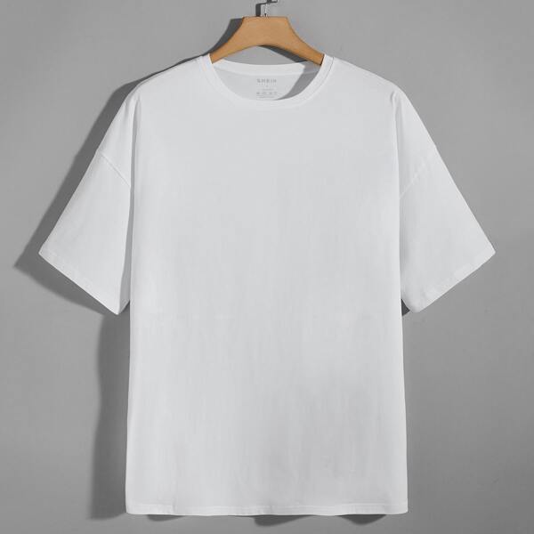 

Men Letter Graphic Drop Shoulder Tee, White