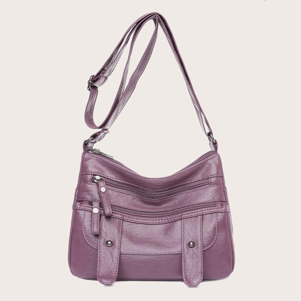 

Solid Crossbody Bag, Purple