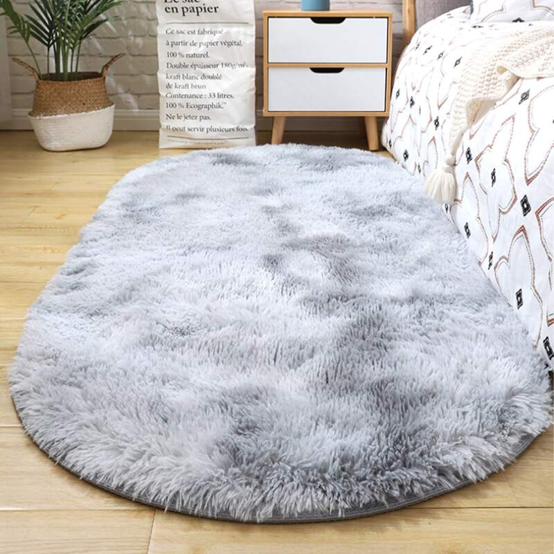 

Plain Plush Rug, Light grey