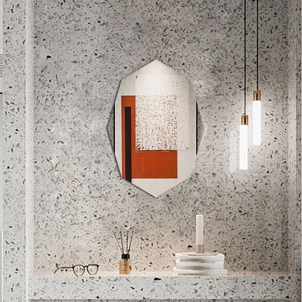 

2pcs Irregular Shape Mirror Surface Wall Sticker, Silver