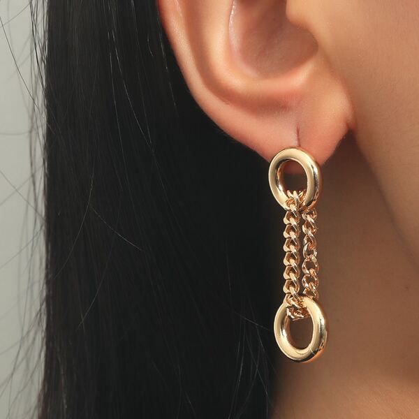 

Circle Drop Earrings, Gold