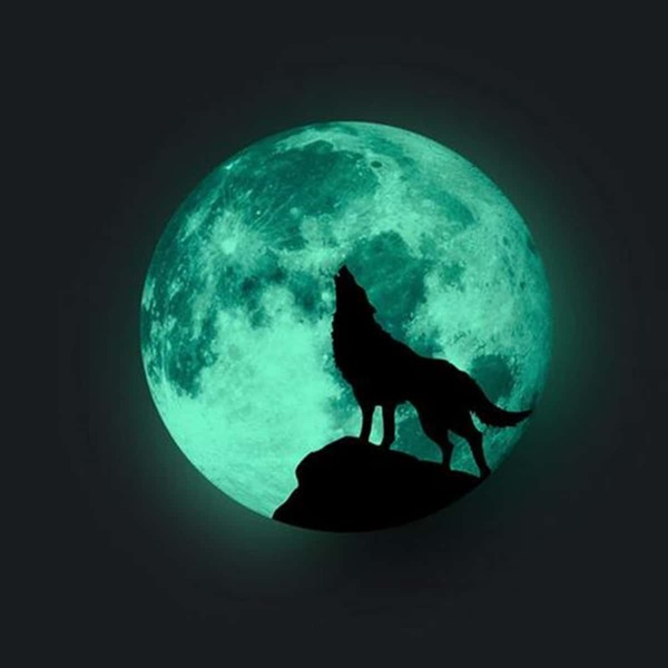 

Wolf Print Glow Sticker, Multicolor