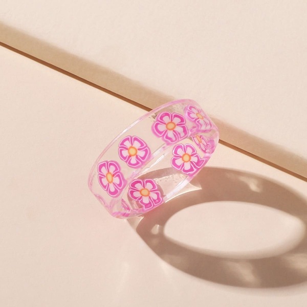 

Flower Decor Ring, Hot pink