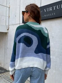 SHEIN Unity Colour Block Drop Shoulder Jumper - Multicolor - View 2