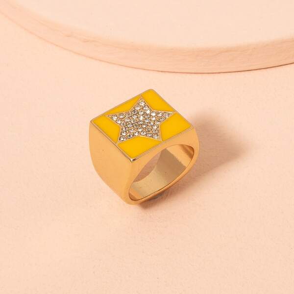 

Rhinestone Star Decor Ring, Gold