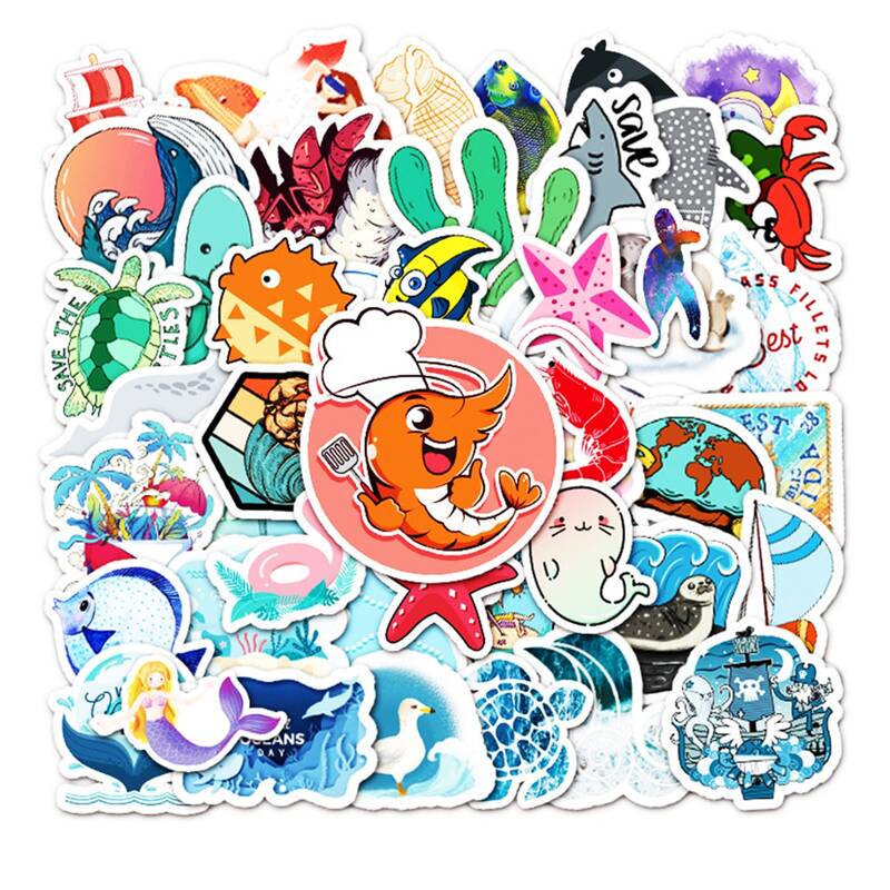 

Marine Life Print Sticker, Multicolor