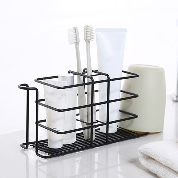 

1pc Iron Bathroom Storage Rack, Black