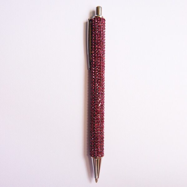 

1pc Rhinestone Decor Ballpoint Pen, Rust brown