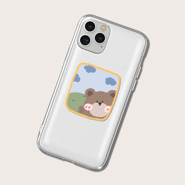 

Cartoon Bear Print Phone Case, Multicolor