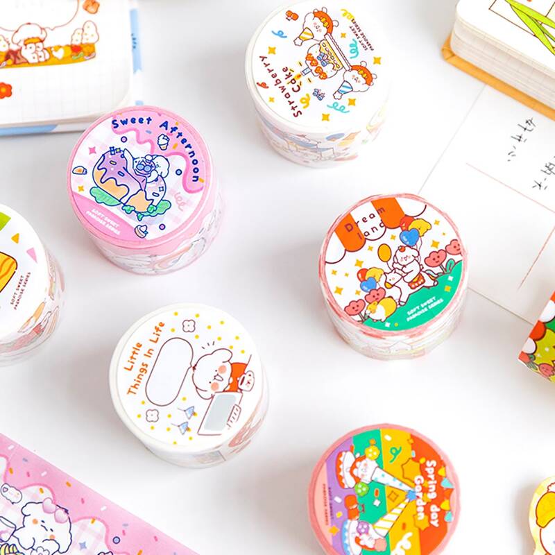 

1roll Cartoon Graphic Random Decorative Tape, Multicolor