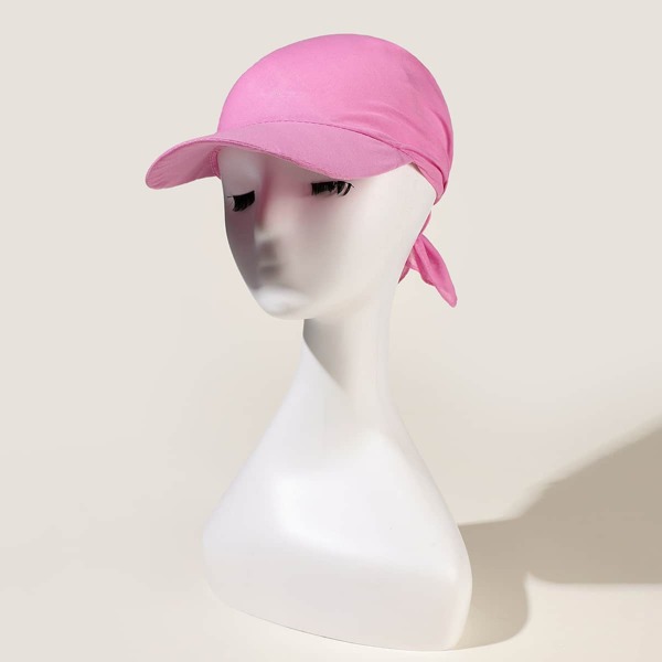 

Solid Head Wrap With Brim, Pink