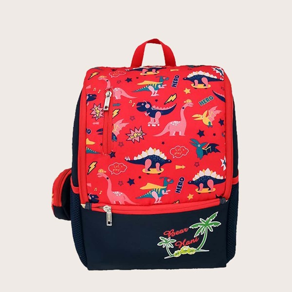 

Kids Dinosaur Graphic Backpack, Red