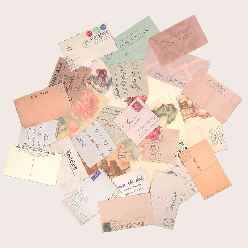 

60pcs Mixed Pattern Random Material Paper, Multicolor