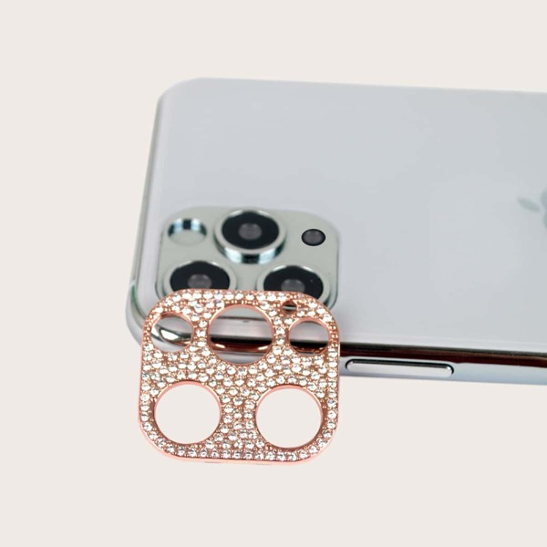 

1pc Screen Lens Protector & 1pc Rhinestone Decor Lens Protector, Multicolor