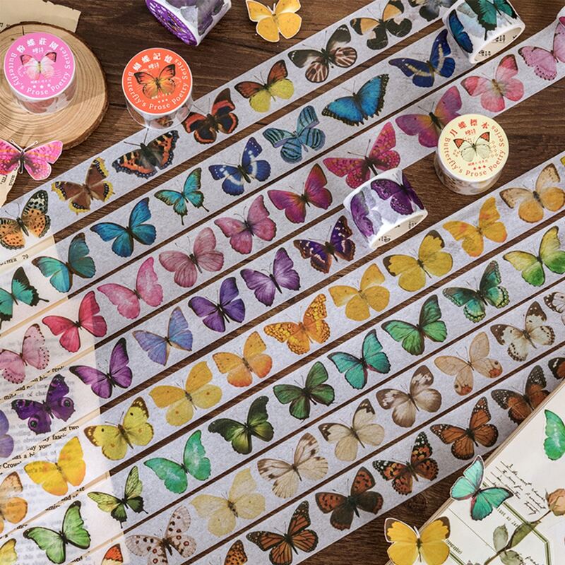 

1roll Butterfly Print Random Washi Tape, Multicolor