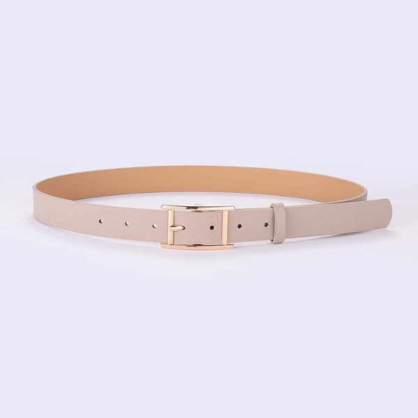 

Metal Buckle Belt, Beige