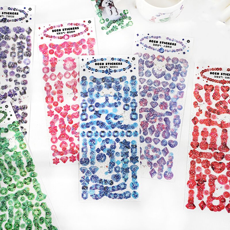

1sheet Random Glitter Sticker, Multicolor