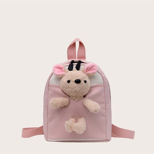 

Girls Cartoon Decor Backpack, Pink