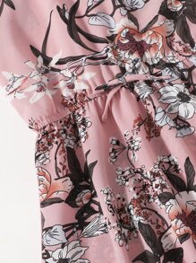 SHEIN Girls Floral Print Cami Dress - Dusty Pink - View 4