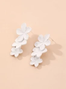 Andkiss Pendientes Con Decoración De Flores - Blanco - Ver 2