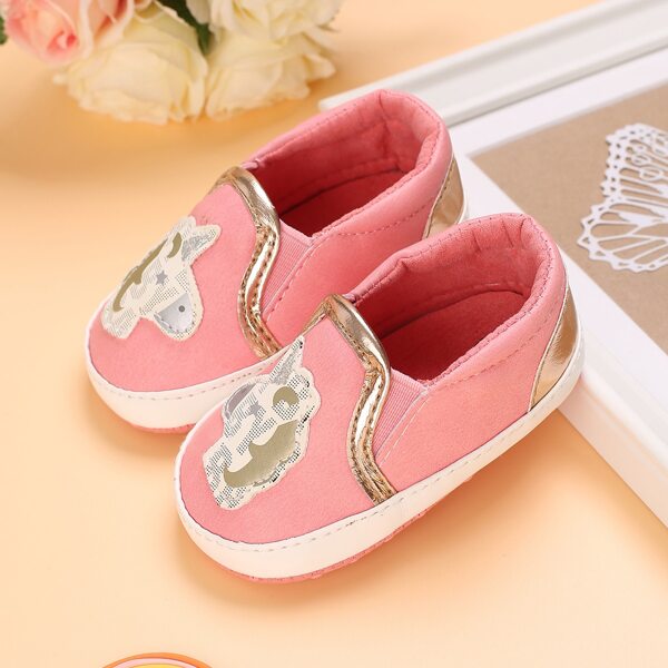 

Baby Girl Letter Patch Flats, Pink