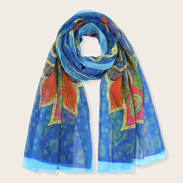 

Flower Print Scarf, Multicolor