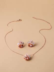 3 piezas Set joya con accesorio de flor - Multicolor - Ver 2