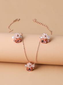 3 piezas Set joya con accesorio de flor - Multicolor - Ver 3