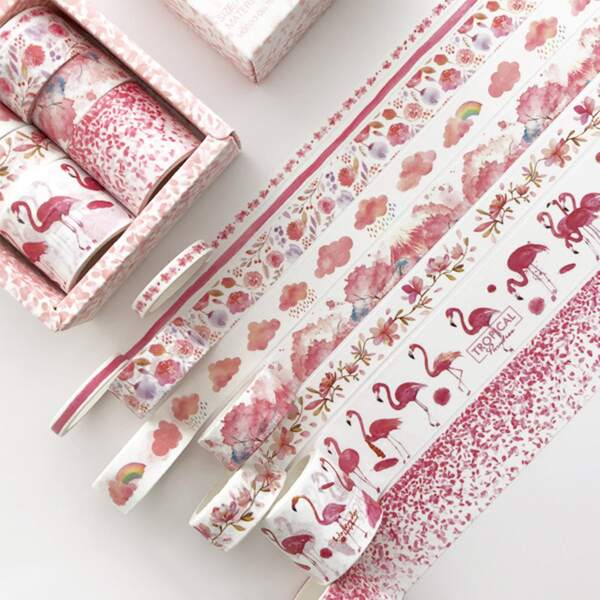 

8rolls Mixed Pattern Washi Tape, Multicolor