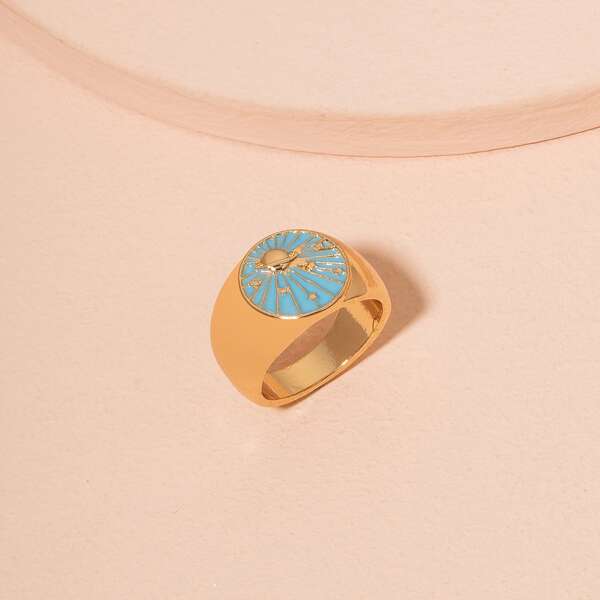 

1pc Alloy Ring, Gold