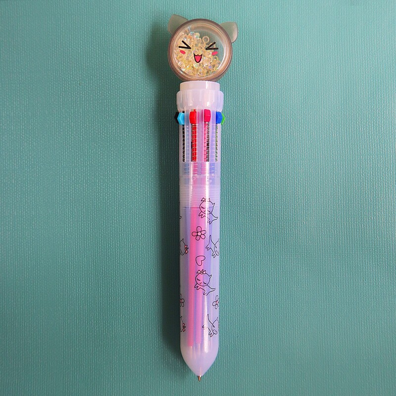 

1pc 10 Color Cartoon Ballpoint Pen, Coffee brown