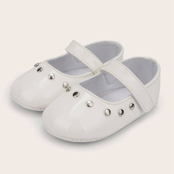

Baby Girl Studded Decor Flats, White