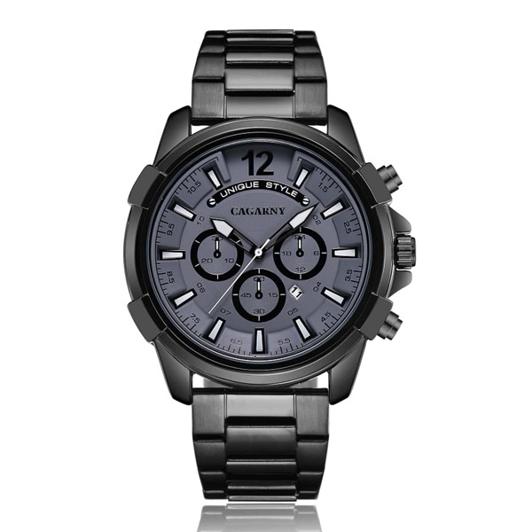 

Men Triple Dial Round Pointer Quartz Watch