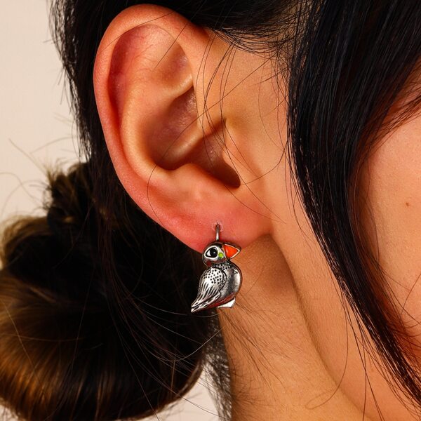 

Bird Design Earrings, Silver