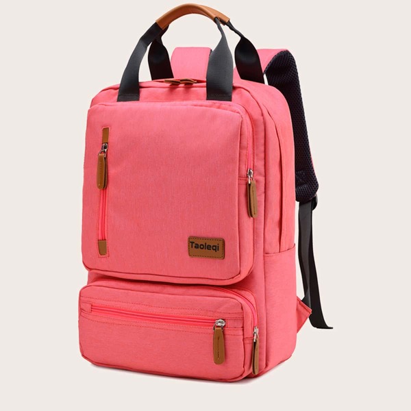 

Men Letter Graphic Functional Backpack, Watermelon pink