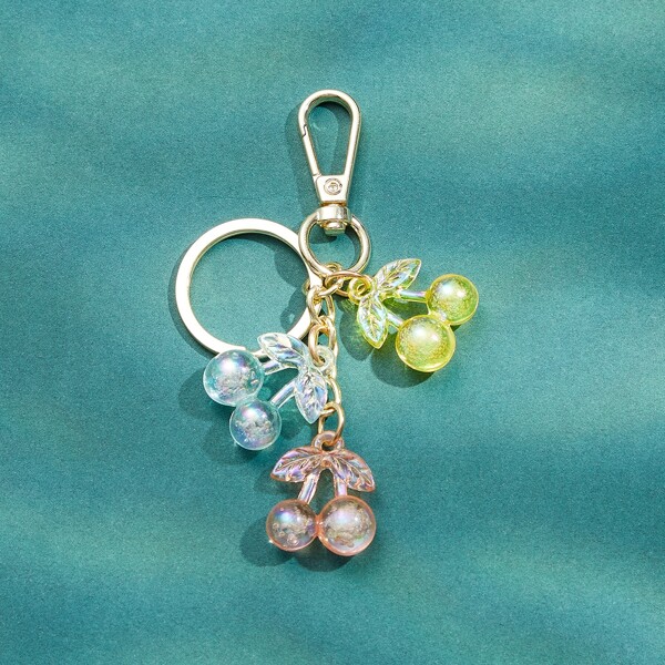 

Cherry Charm Keychain, Multicolor