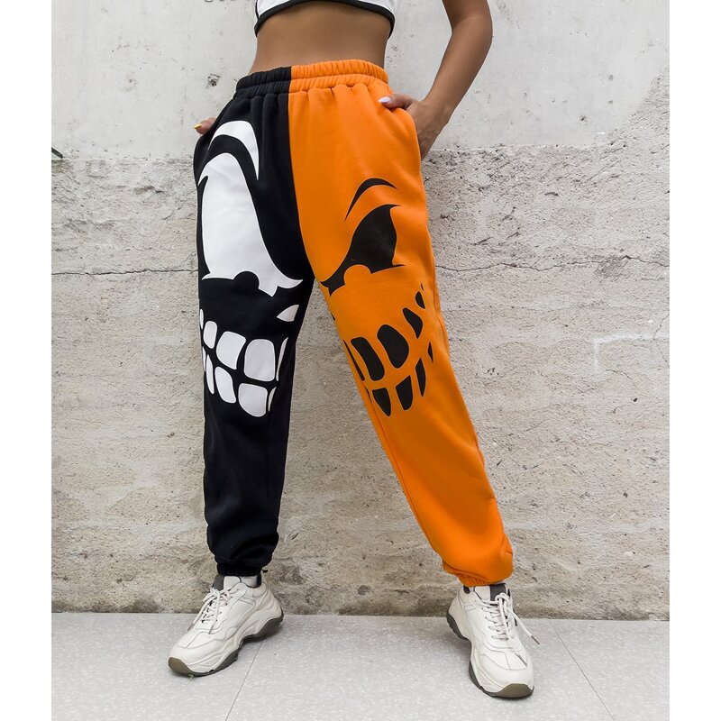 

Color Block Halloween Print Sweatpants, Multicolor