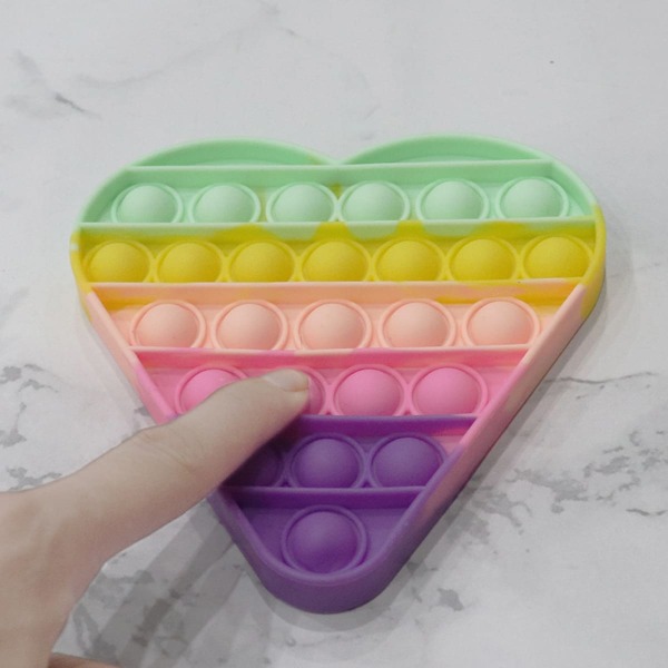 

1pc Heart Shaped Push Pop Bubble, Multicolor
