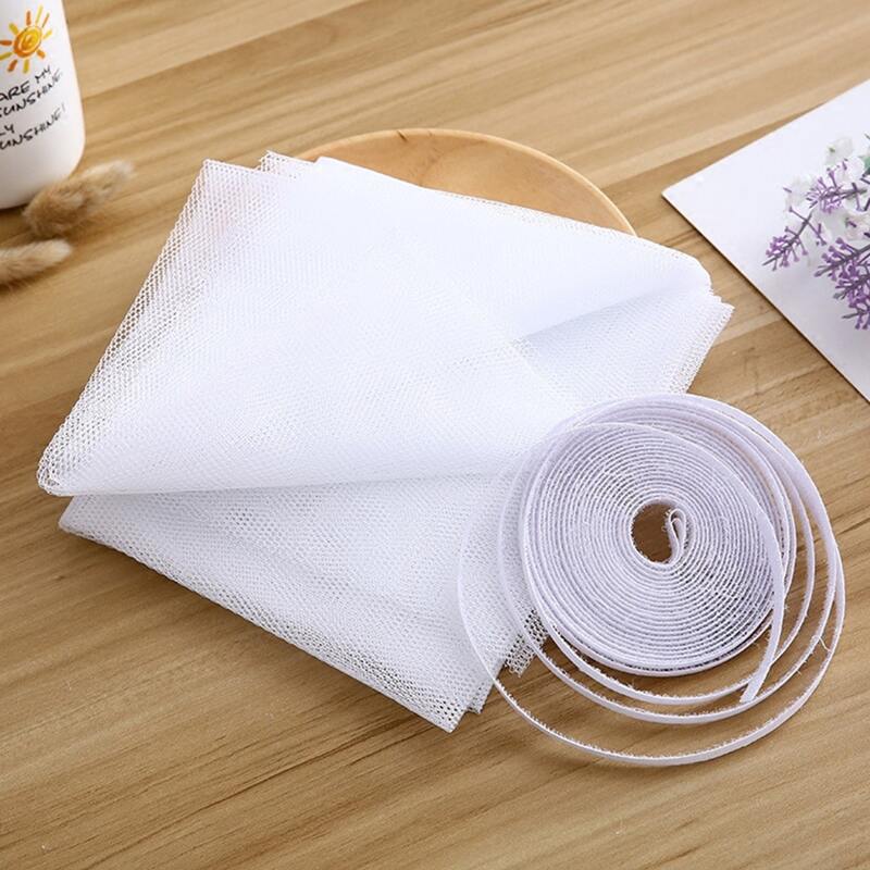 

1pc Self-adhesive Velcro Mosquito Window Screen, Black and white