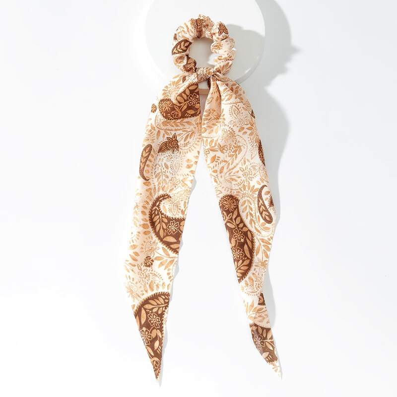 

Leaf Print Scarf Hair Tie, Multicolor