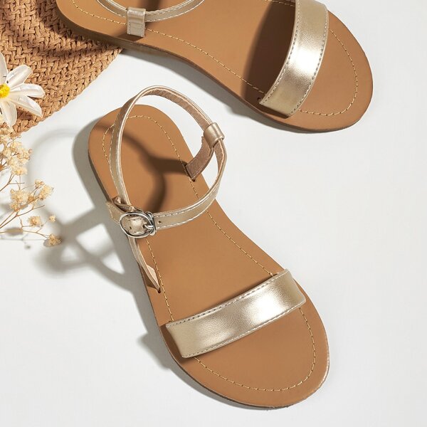 

Toddler Girls Metallic Sandals, Gold