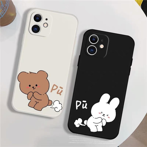 

2pcs Cartoon Graphic Phone Case, Multicolor