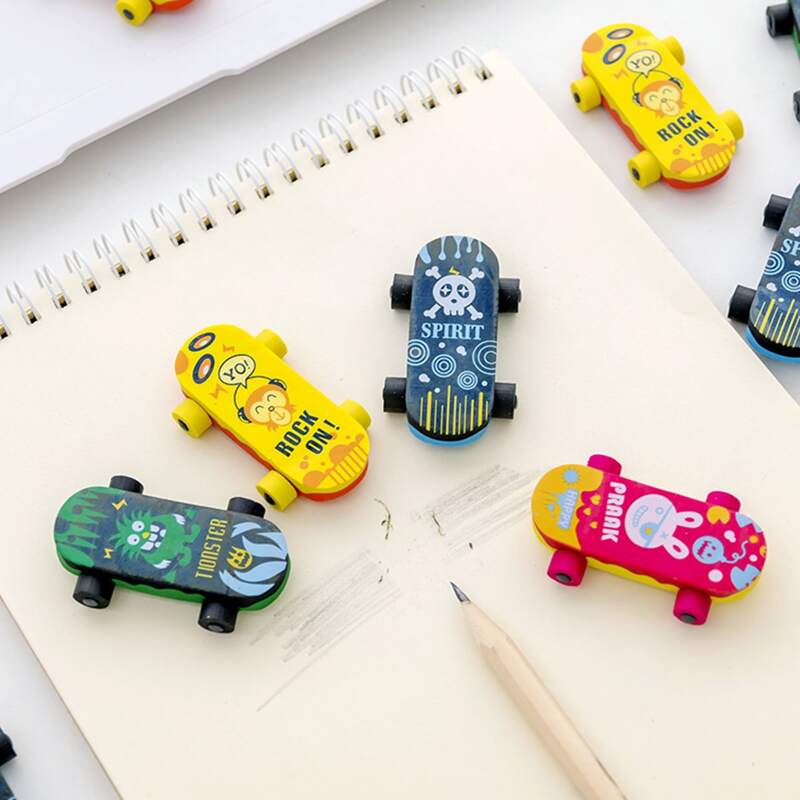 

2pcs Skateboard Shaped Random Eraser, Multicolor