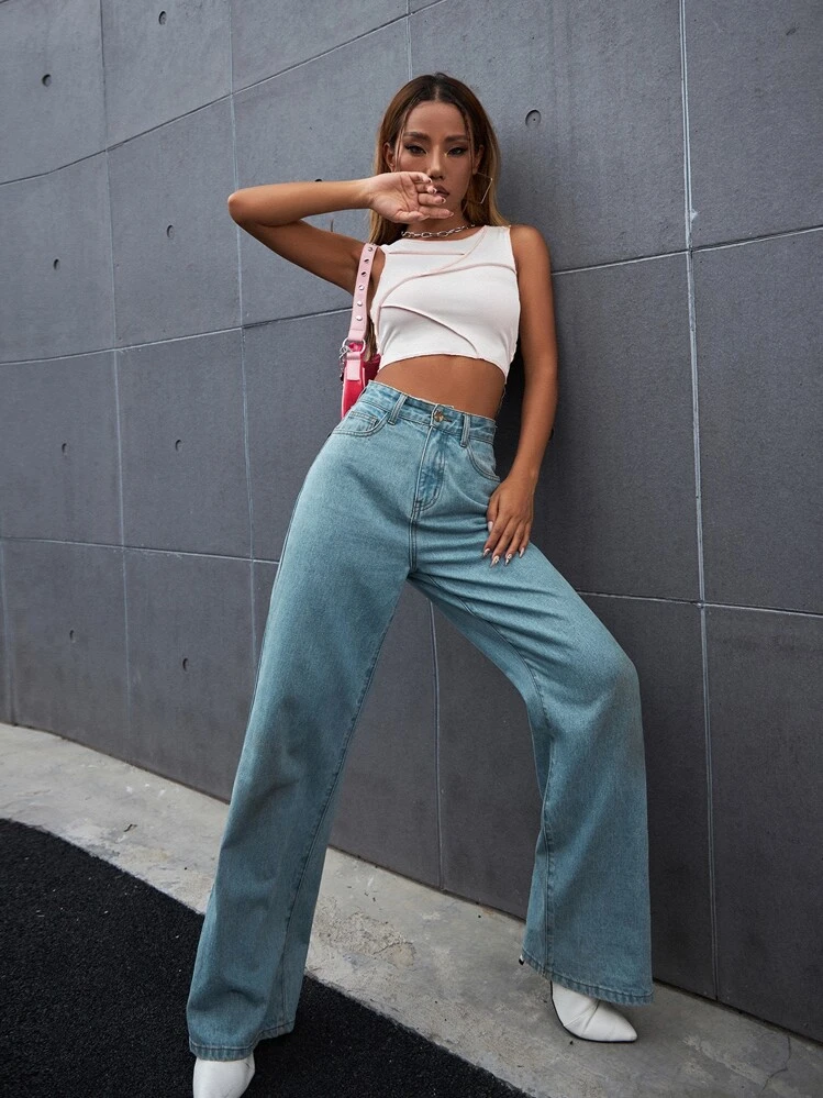 Stitch Trim Rib Knit Tank Crop Top | SHEIN USA