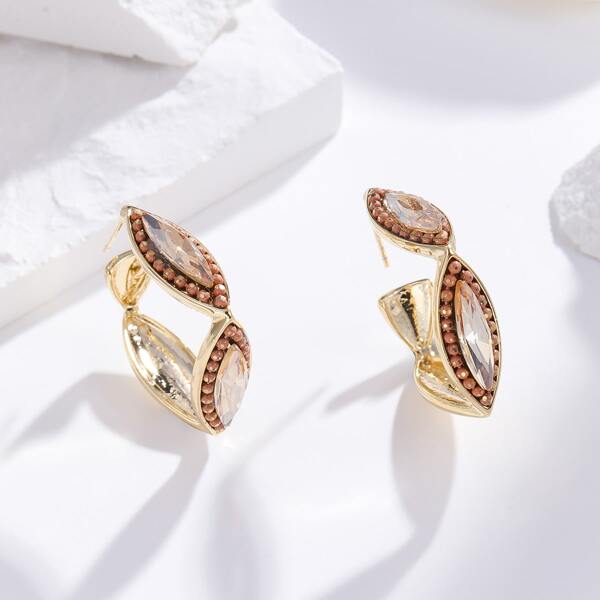 

Серьги с цирконом, Aбрикосовый